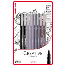 uni-ball PIN Fineliners, Black Fine Tipped Writing Pens, Water and Fade-Resistant Ink, Ideal for Architects, Sketching, Scrapbooking, Outlining, Art,
