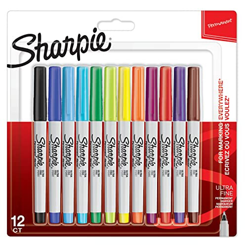 Sharpie Sharpie Permanent Markers | Ultra Fine Point | Assorted Colours | 12 Count