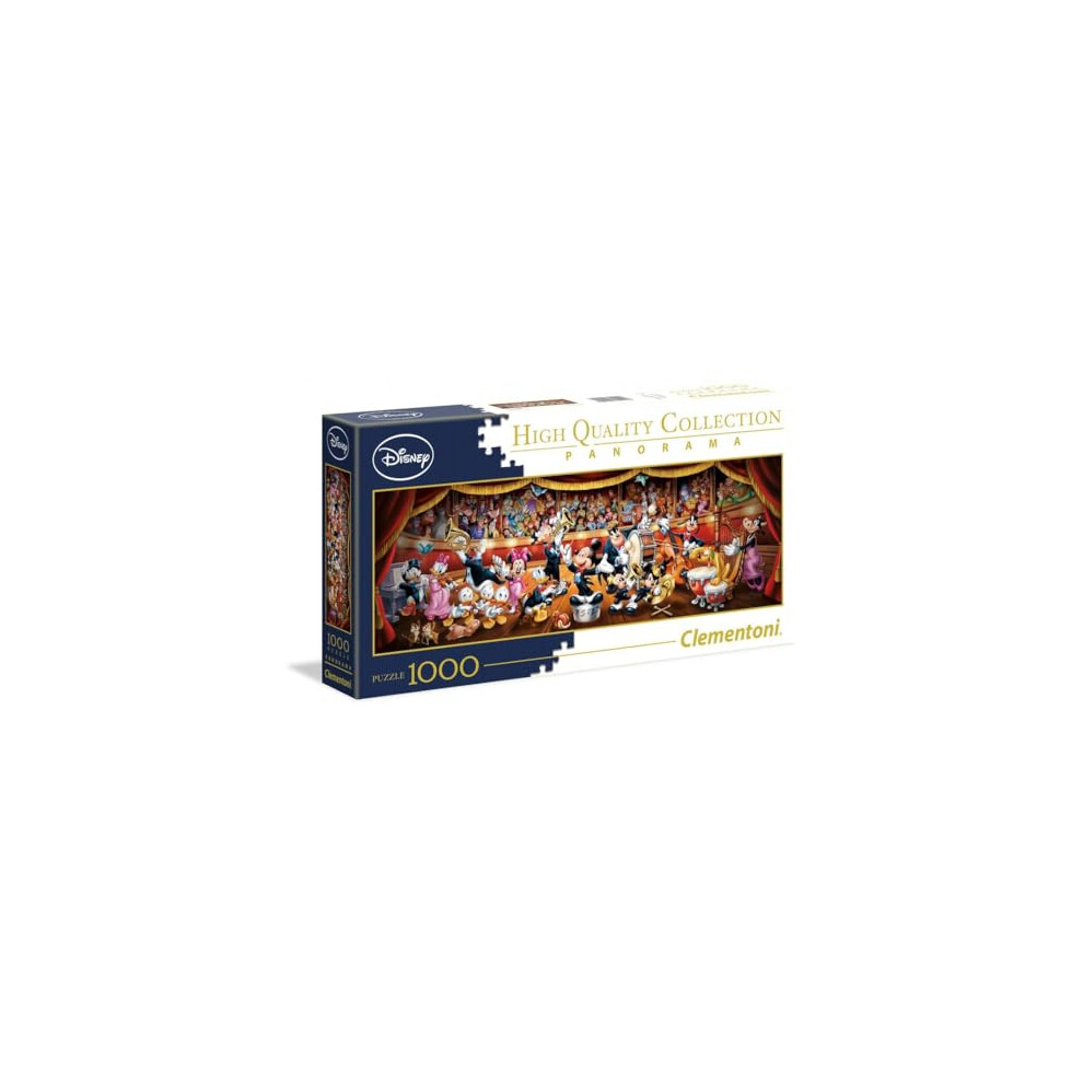 Clementoni - 39445 - Disney Panorama Collection puzzle for adults and children - Disney Orchestra - 1000 Pieces Multicolor