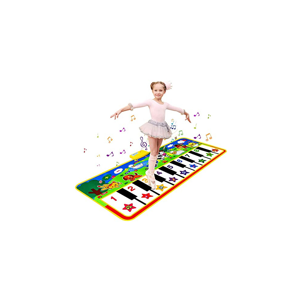 m zimoon Piano Mat, Kids Large Music Mat Children?s Touch Play Musical Carpet Piano Floor Mat Dance Mat Gifts Toys for 2 3 4 5 6 7 8 Years Old Kids