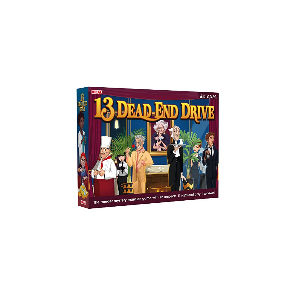 IDEAL | 13 Dead End: The murder mystery mansion game with 12 suspects, 5 traps and only 1 survivor! | Family Games | For 2-6 Players | Ages 8+