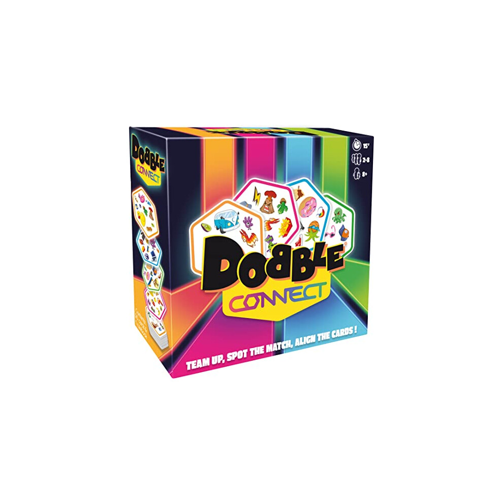 Asmodee | Dobble Connect | Quick Reaction Card Game | Ages 8+ | 2-8 Players | 20 Minutes Playing Time