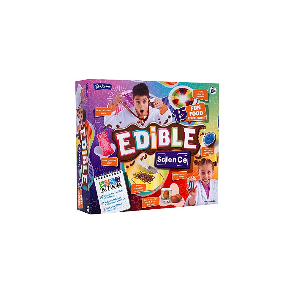 John Adams | Edible Science Kit: 15 Fun Food Experiments | Science and STEM Toys | Ages 8+, Multicolor, 32 x 8 x 28 centimeters