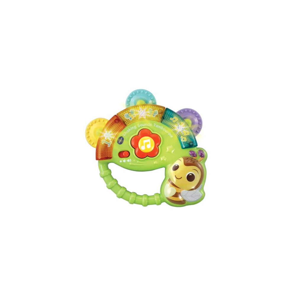 VTech Baby Shaking Sounds Tambourine, Sensory Toy with Lights, Music, Colours, Interactive Gift for Boys & Girls 3, 6, 9, 12, 24 months, English