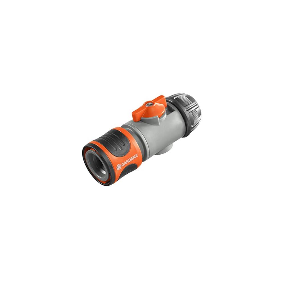 Gardena Hose Connector with Control Valve, Orange, 13 mm Diameter, 22x10.5x4 cm