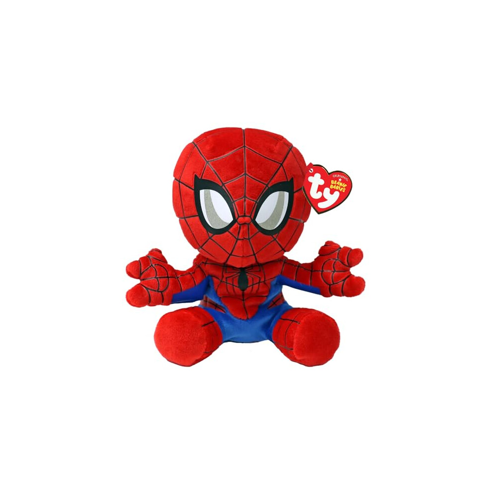 TY Spiderman Marvel Avengers Beanie Babies Regular, Licensed Beanie Baby Soft Plush Toy, Collectible Cuddly Stuffed Teddy