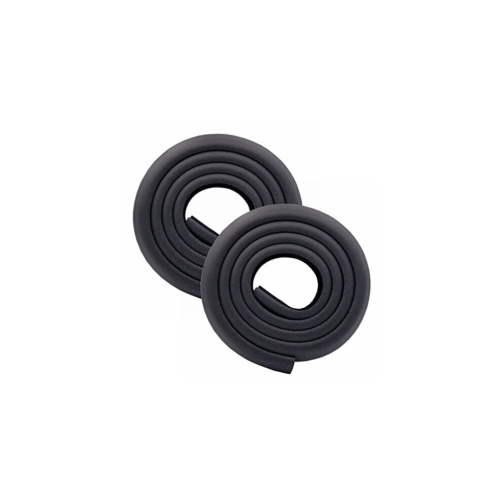 M2cbridge L Shape Extra Thick Furniture Table Edge Protectors Foam Baby Safety Bumper Guard 6.5 Ft (Black (6.5Ft X 2))