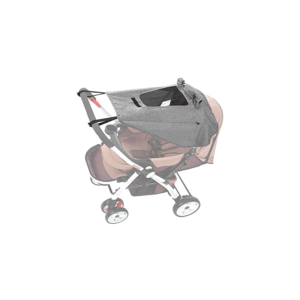 Universal Buggy Pram Sunshade, Pram Baby Sun Shade Sun Cover With Viewing Window For Strollers Pushchairs Uv Protection Water Resistant Grey Hantoc