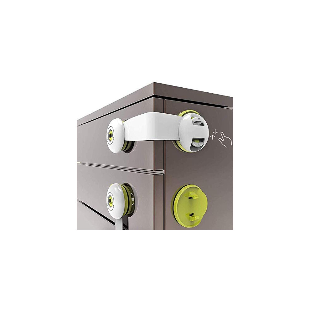 Child Safety Cupboard Latch 6 Packs Stick On For Kitchen Self Adhesive Baby Proofing Latch Children Proof Locks For Door, Drawer, Closet, Smbox