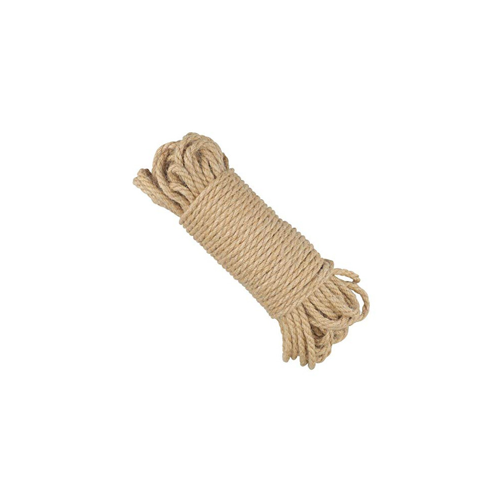 G2PLUS 5MM Thick Jute Rope, 3-Ply Brown Natural Cord Rope, 20M Thick Jute Rope, Strong Hemp Garden Rope, for DIY Crafts Arts and Gardening