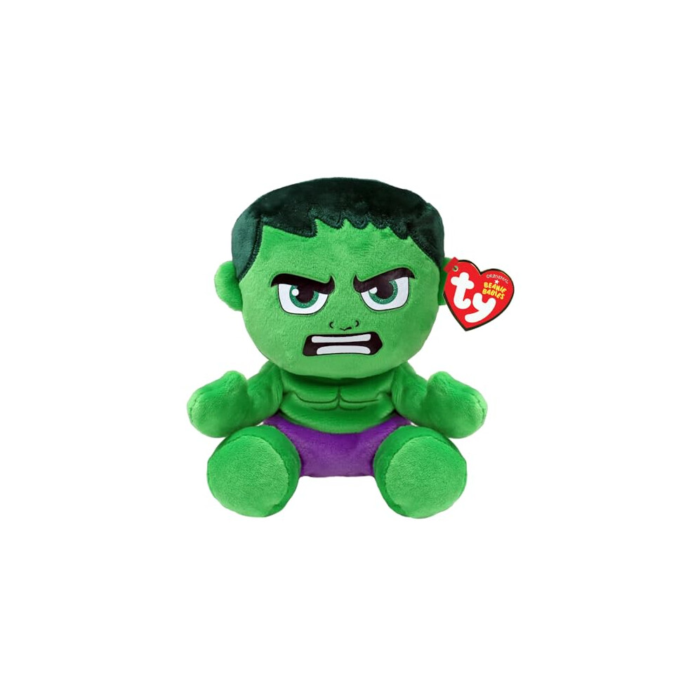 TY Hulk Marvel Avengers Beanie Babies Regular, Licensed Beanie Baby Soft Plush Toy, Collectible Cuddly Stuffed Teddy