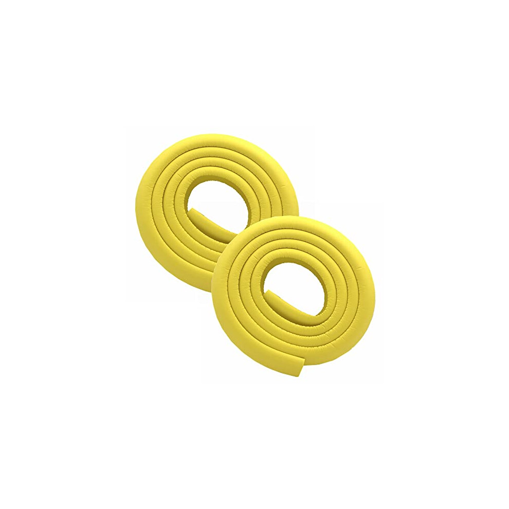 M2cbridge L Shape Extra Thick Furniture Table Edge Protectors Foam Baby Safety Bumper Guard 6.5 Ft (Yellow(6.5Ft X 2))