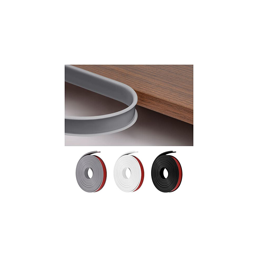 Flintronic 5M*18Mm U-Shape Flexible Furniture Edge Banding, Baby Safty Baby Edge Protector, Self Adhesive Tpe Wood Edging Tape, Diy Furniture Edge