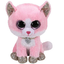 TY 2007516 Fiona Cat Beanie Boo Pink Stuffed Animal, Multicoloured, 3.1 x 2.75 x 5.51 Centimeters