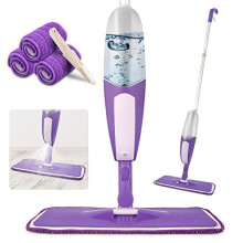 SEVENMAX Spray Mops for Floor Cleaning - Microfiber Floor Mop Dust Mop with 550ML Refillable Bottle & 3 PCS Washable Pads Kitchen Dry Wet Mop for