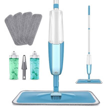 Microfibre Spray Mops for Floor Cleaning- MEXERRIS Floor Cleaning Mop With Spray 4 Microfiber washable Mop Pads and 2 Bottle Replacement Wet Dust Mop
