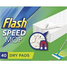 Flash Speedmop Dry Pads Refills, 120 Pads (40 x 3 Pads), Floor Cleaner, Trap & Lock Away Dust, Dirt & Hair In No Time