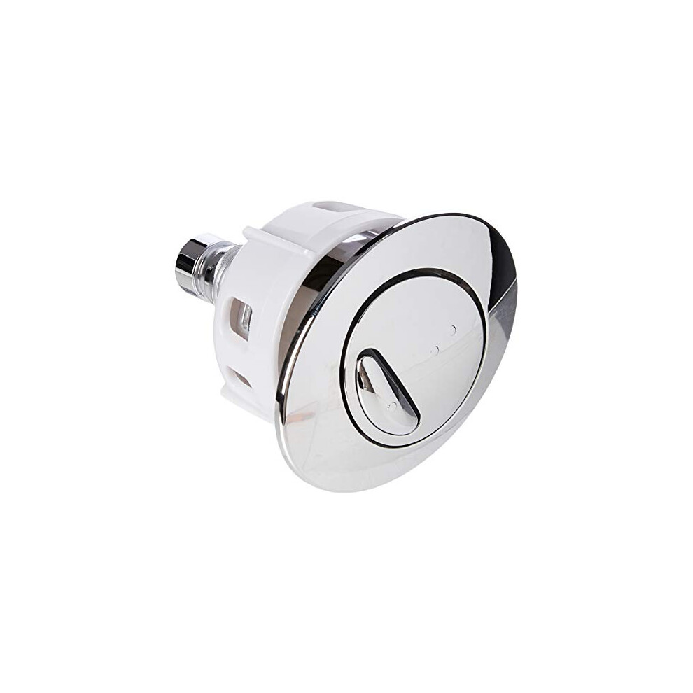 Pbut100 Veebath Replacement Dual-Flush Oval Push Button For Ideal Cistern Tank, Chrome Abs, Half/Full Flush, 60X46mm, 5-Year Guarantee 90421235