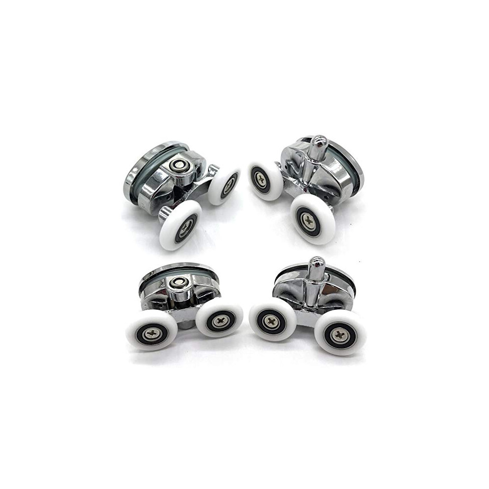 Set Of 4 New Oval Butterfly Twin Wheel Shower Door Rollers (25Mm) 90421693