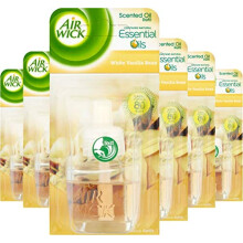 Air Wick Electrical Plug In Refills, White Vanilla Bean, 19ml Refill x 6 (Total 6 Refills)