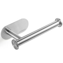 Toilet Roll Holder Chrome Wall Mounted Stainless Steel Tissue Paper Dispenser No Drilling Rustproof Waterproof Rotate proof for Bathroom and Kitchen