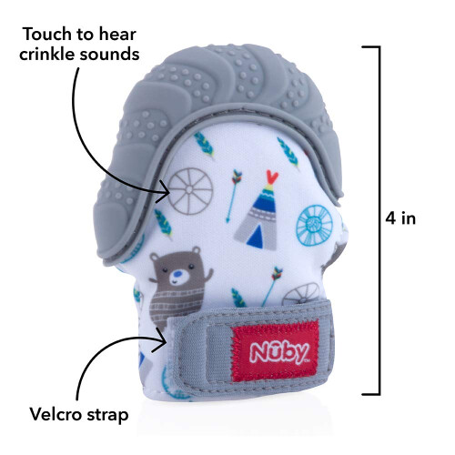 Nuby Nuby Teething Mitt, Grey 2