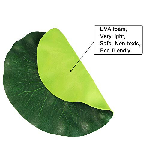 CODIRATO 10 Pcs Artificial Floating Foam Lotus Leaves Artificial Foliage Pond Decor - 18cm 2