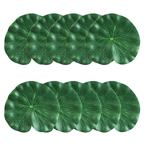 CODIRATO 10 Pcs Artificial Floating Foam Lotus Leaves Artificial Foliage Pond Decor - 18cm