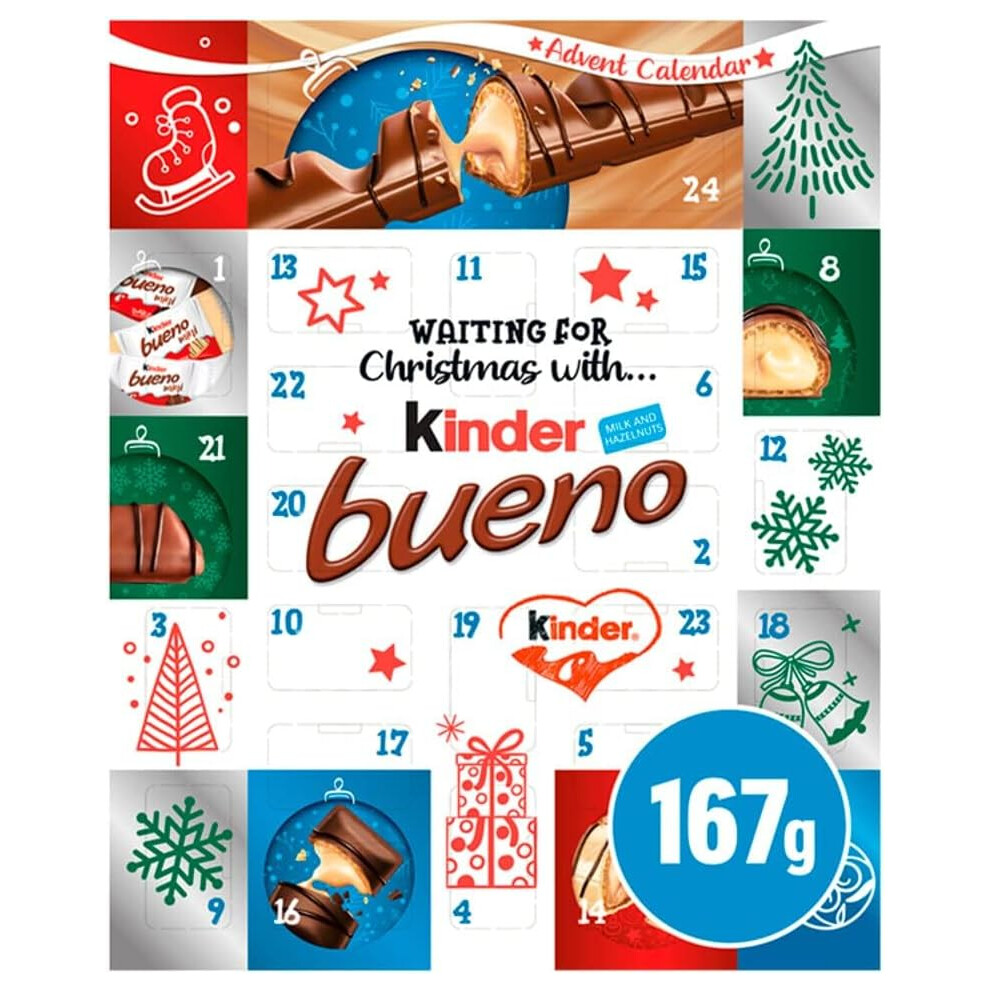 (Kinder Bueno Advent Calendar	) Chocolate Advent Calendar Collection Xmas 2024