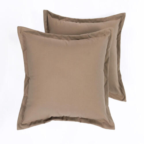 Homescapes (Beige) Plain Outdoor Cushion Set of 2
