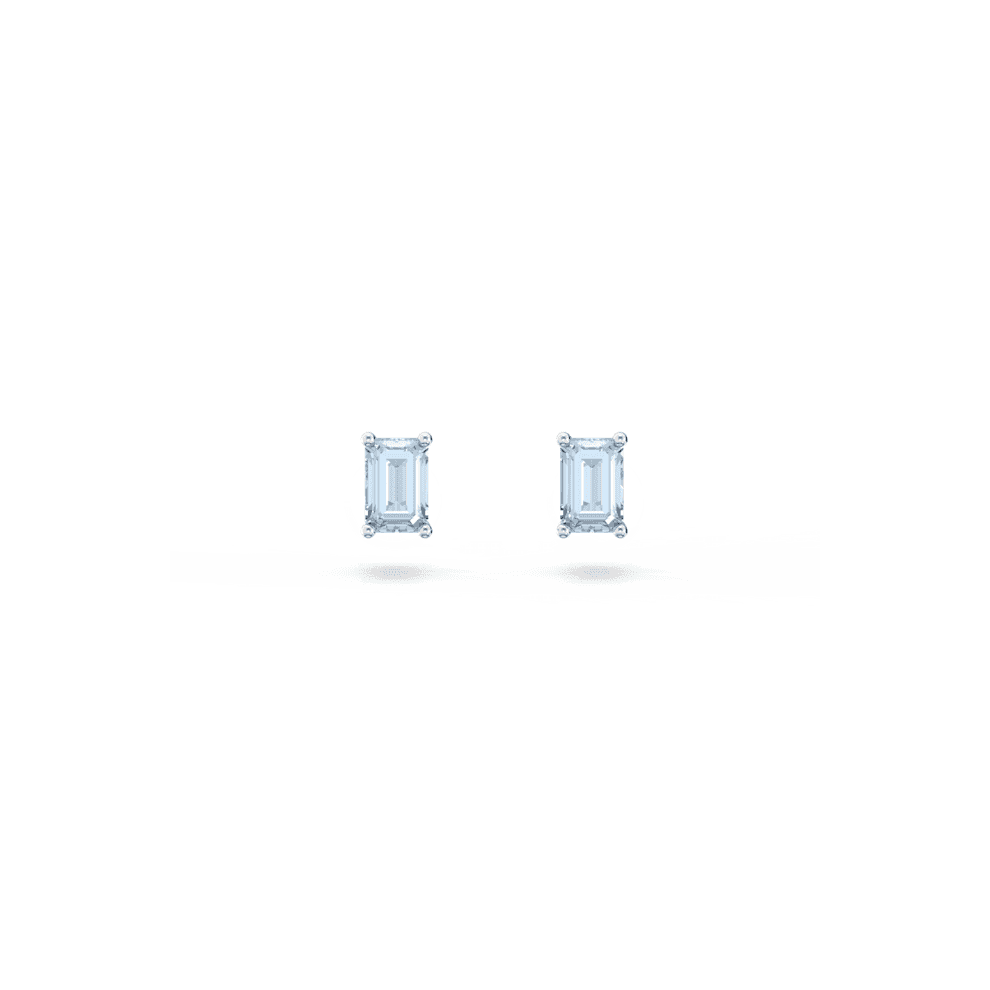 Swarovski Stilla Stud Blue Rhodium Plated Earrings 5639134
