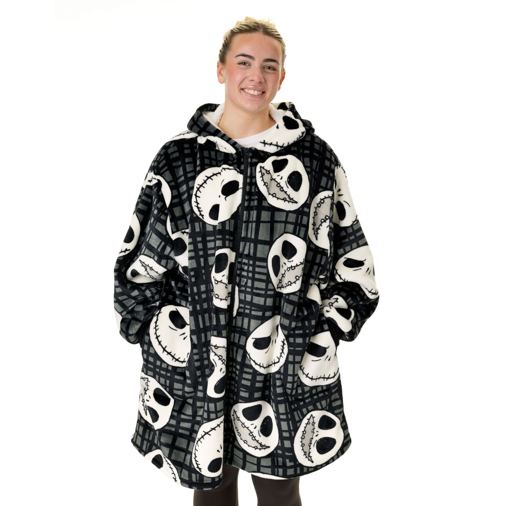 Disney The Nightmare Before Christmas Zip Through Blanket Hoodie (Unisex Black)