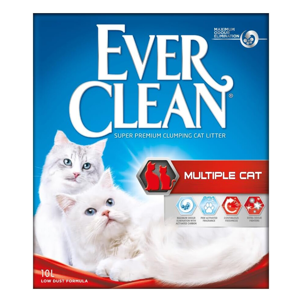 Ever Clean (Multiple Cat) Clumping Cat Litter Scented For Long-Lasting Freshness, Maximum Odour Elimination, 10L