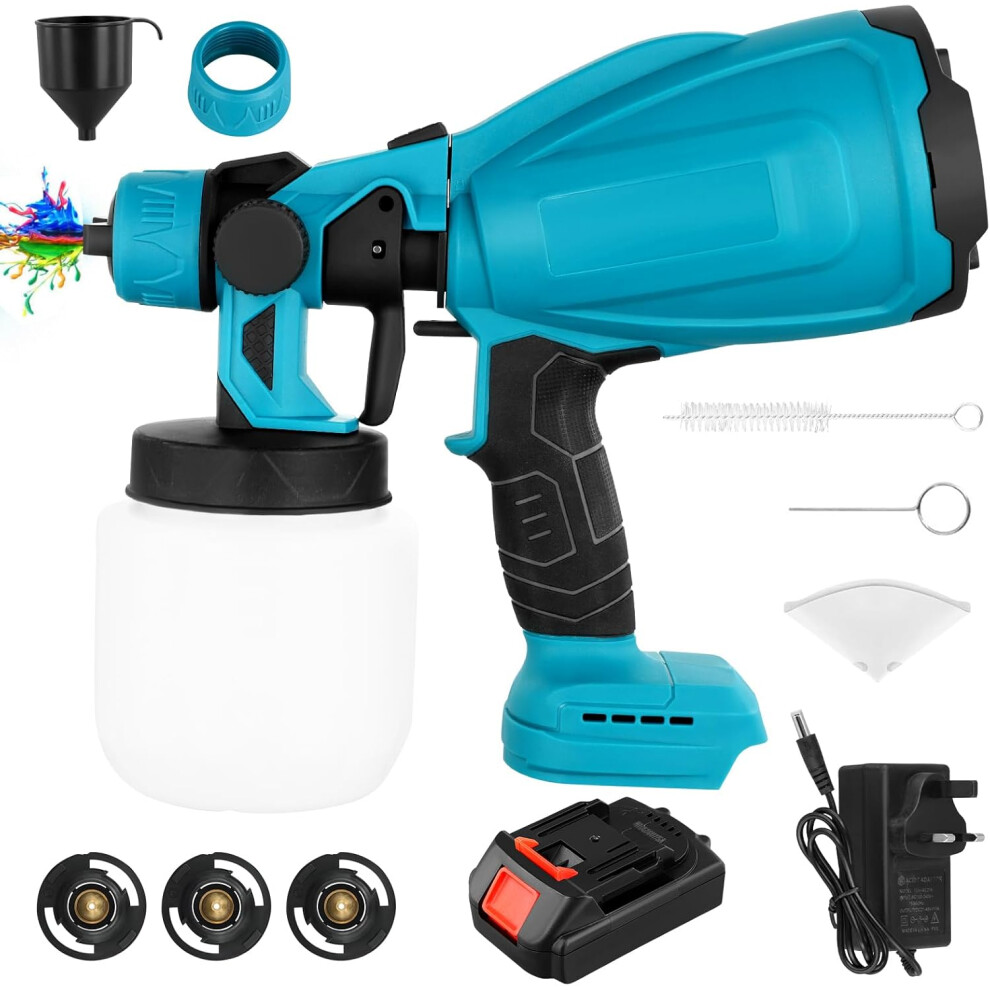 Fence Paint Sprayer, 550W Paint Spray Gun with 1000ML Container, 3