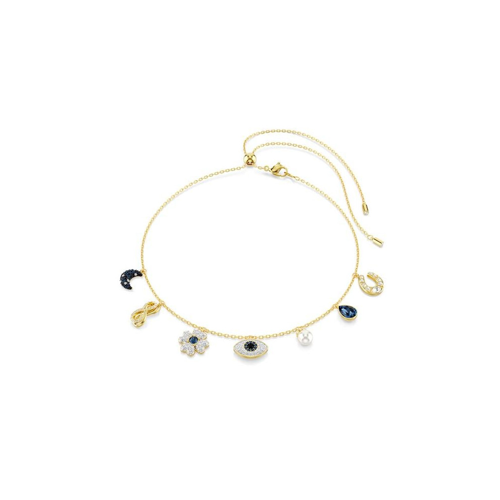 Symbolica Gold-tone Plated Blue Moon Evil Eye Horse Shoe Choker 5692164