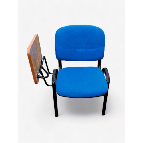 Blue Padded Stacking Chair with Writing Tablet 1