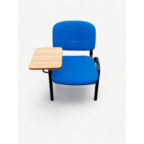 Blue Padded Stacking Chair with Writing Tablet 2