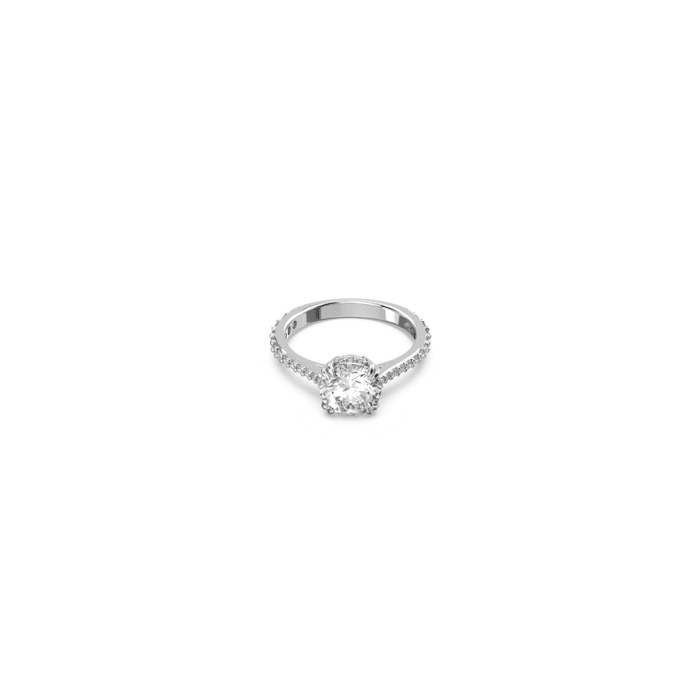 Swarovski Constella Cocktail Princess Cut PavÃ White Rhodium Plated Ring - Size 55