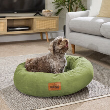 (Green, Medium) Paws for Slumber Donut Pet Bed
