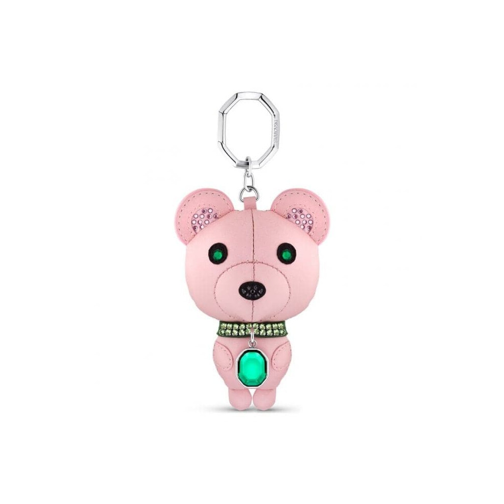 Swarovski Icons Stainless Steel Pink Bear Keyring 5650128