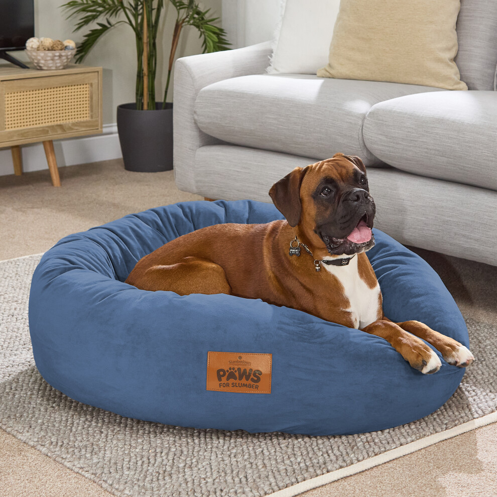 (Navy, Extra Large) Paws For Slumber Donut Pet Bed