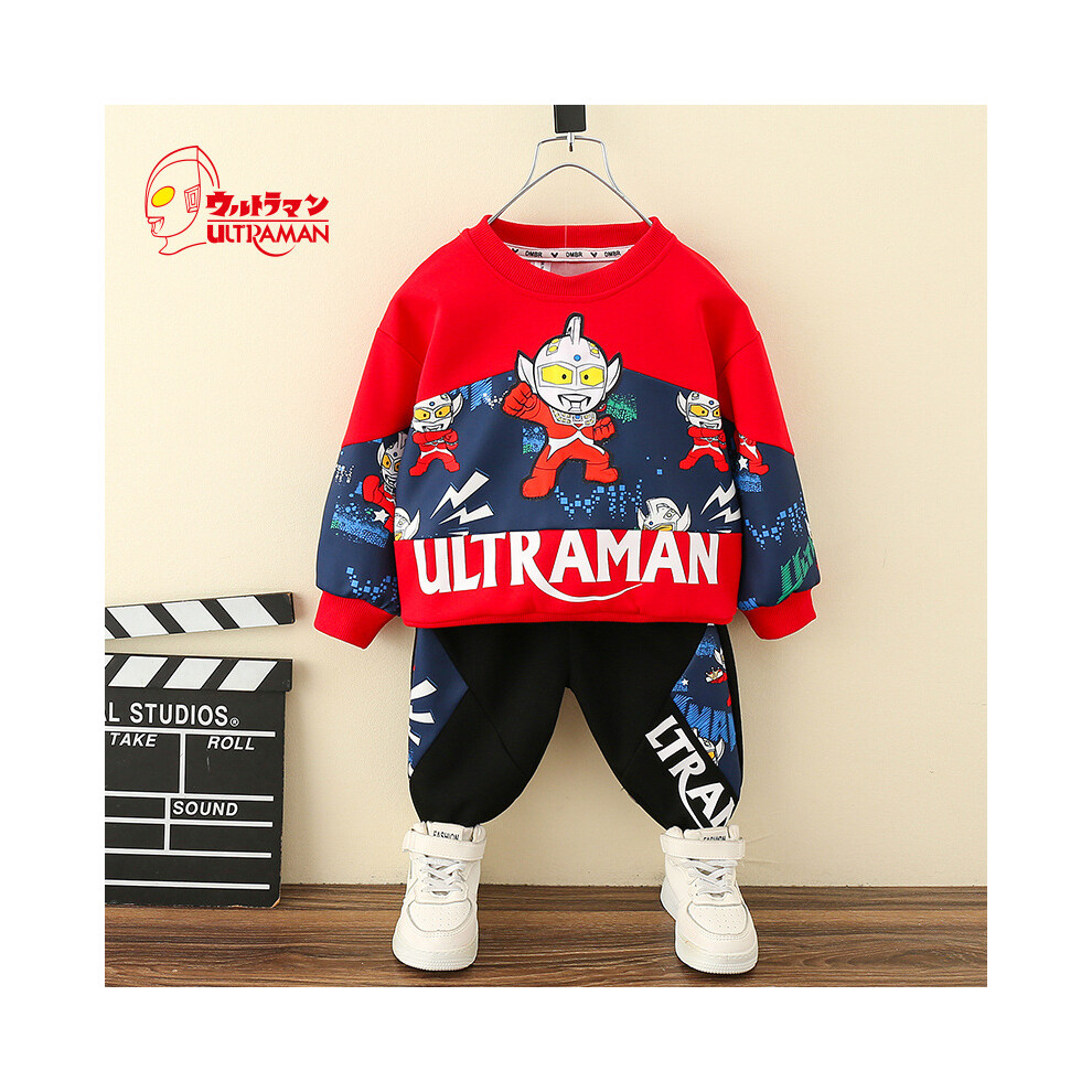 (Red, 150cm) Boys Two Fashionable Piece Set Cute Cartoon Ultraman Spring Adjustment Outfit-image-OPC-PFG92GD-NEW