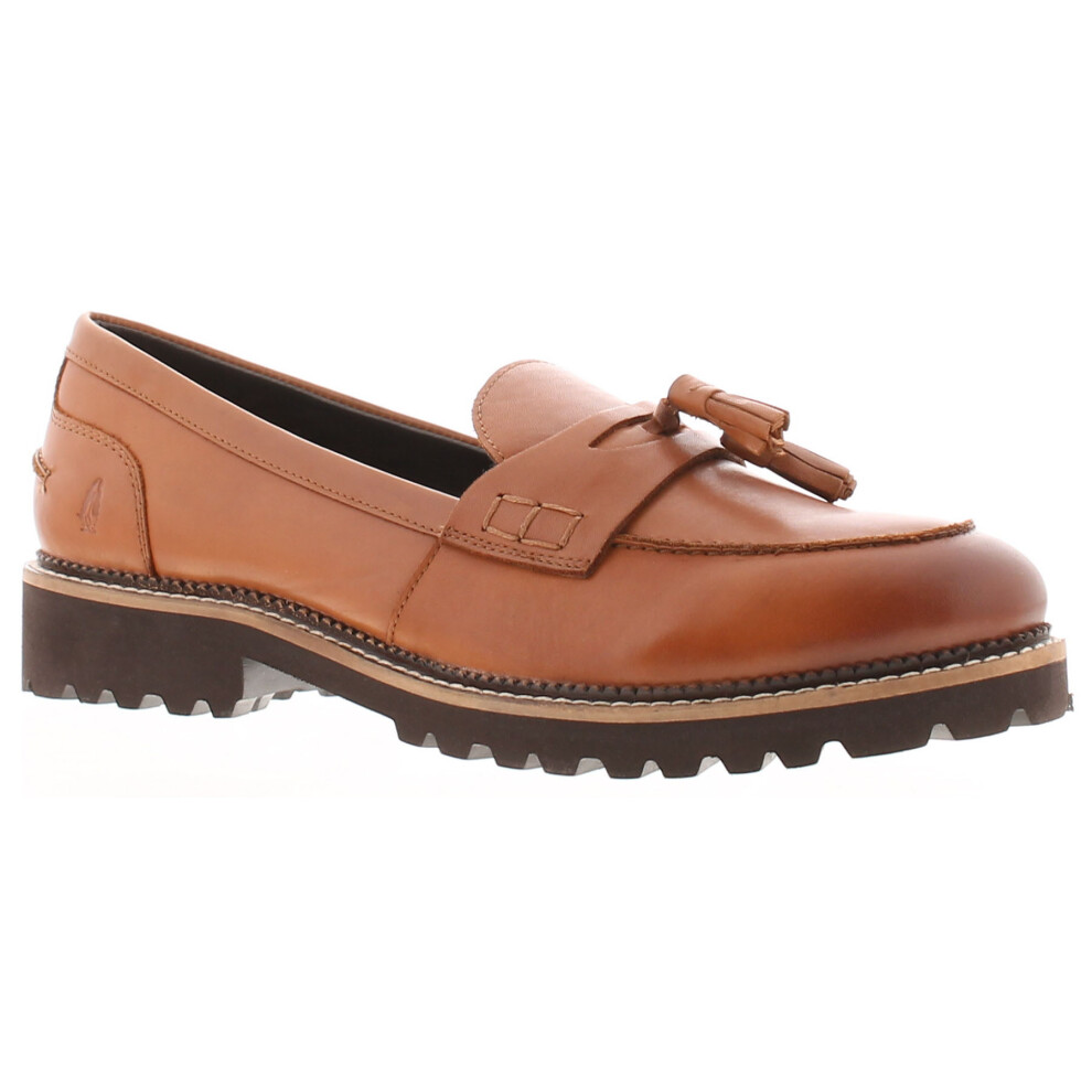 (Tan, 8 (Adults')) Hush Puppies Womens Shoes Loafers Flat Ginny Leather Slip On tan UK Size