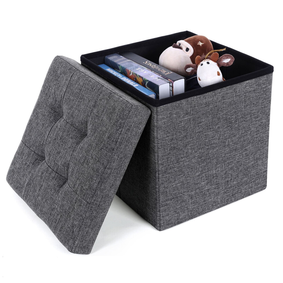 Hampton & Stewart (Single) Hampton&Stewart Folding Ottoman Storage Box Seat Grey