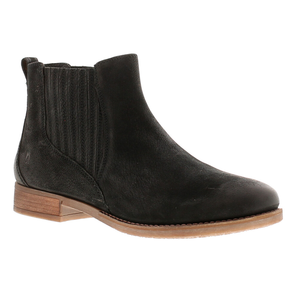 Hush Puppies Women's Edith Leather Flat Ankle Boots Black Size 7 (41) - Image 11