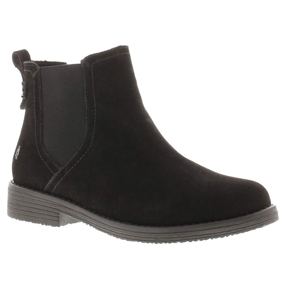 (Black, 4 (Adults')) Hush Puppies Womens Boots Ankle Maddy Suede Leather Zip black UK Size