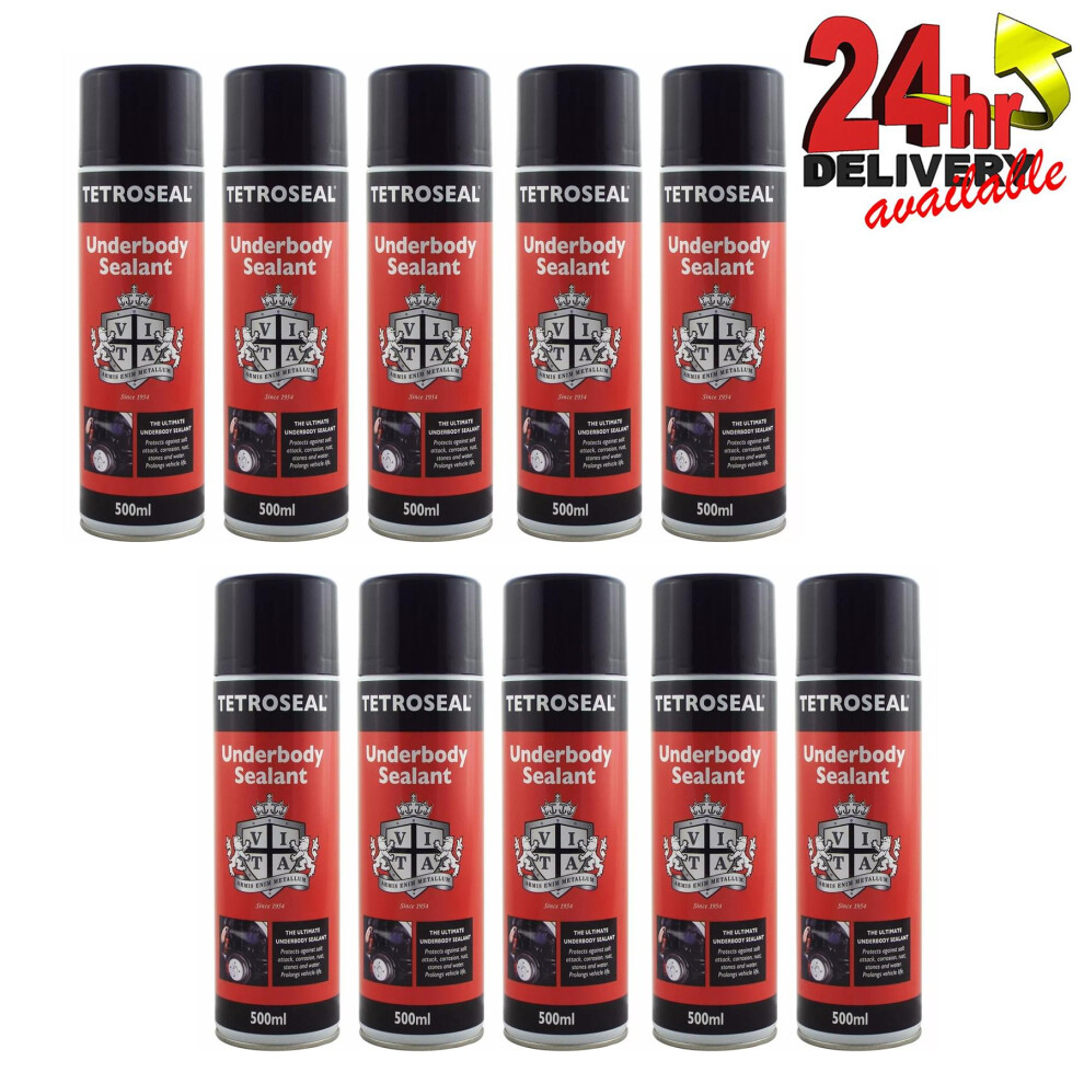 10 X Tetroseal Aerosol Underbody Sealant Car Underseal Spray 500Ml Protection 5060859872567