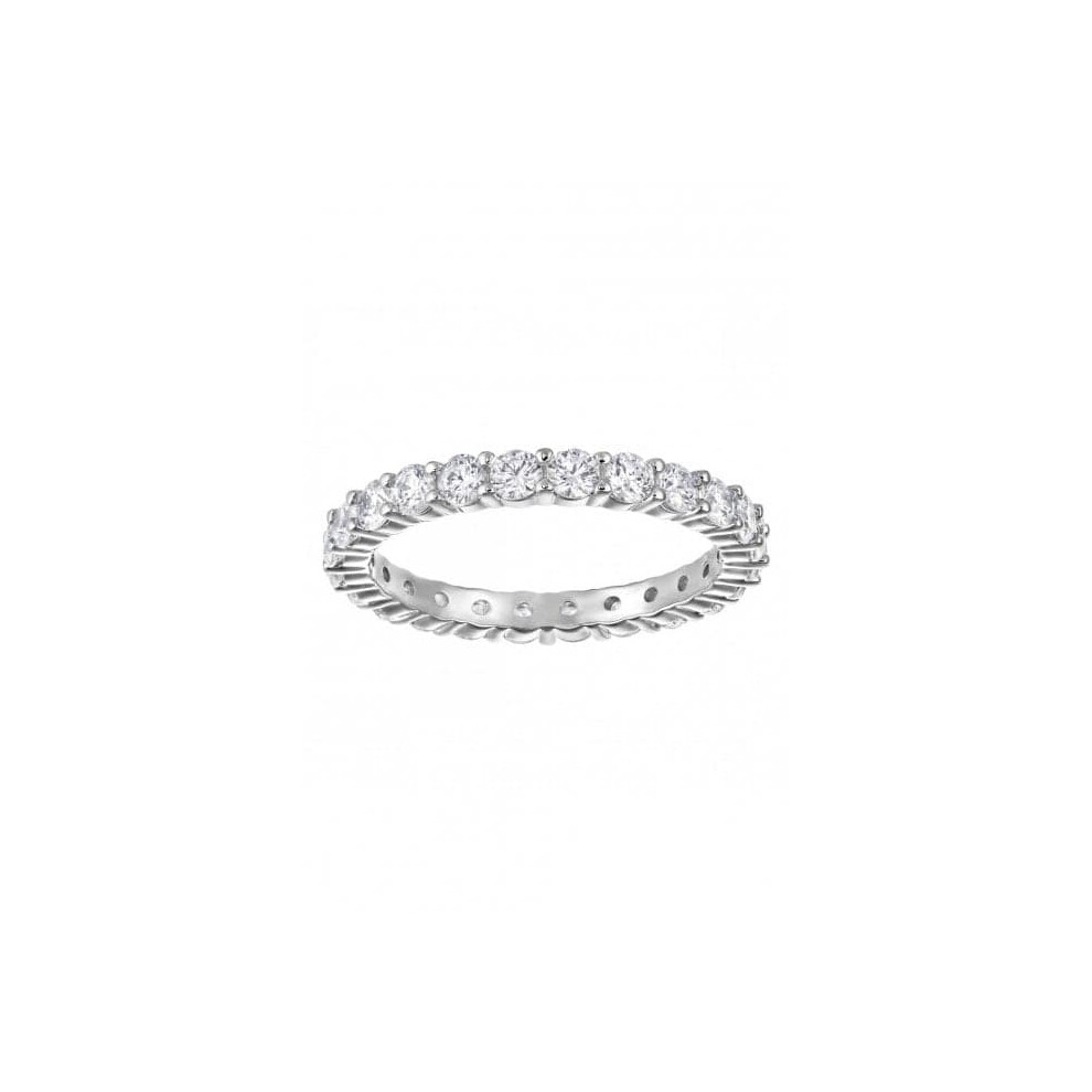 Swarovski Vittore XL White Rhodium Plated Ring - Size 50
