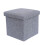 (Grey, Single) Hampton&Stewart Folding Ottoman Storage Box Stool 1