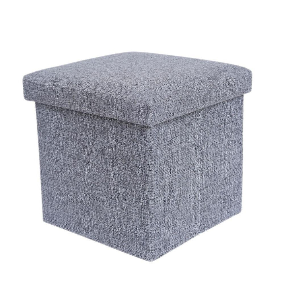 Hampton & Stewart (, Single) Hampton&Stewart Folding Ottoman Storage Box Stool Grey